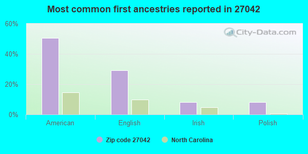 Most common first ancestries reported in 27042