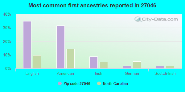 Most common first ancestries reported in 27046