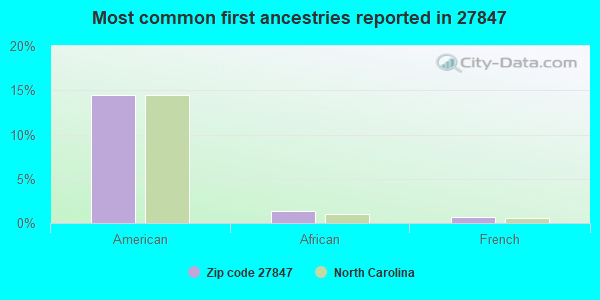 Most common first ancestries reported in 27847