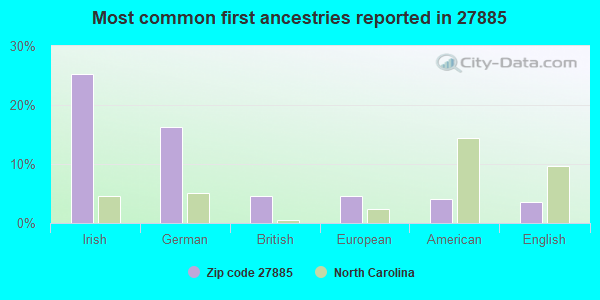Most common first ancestries reported in 27885