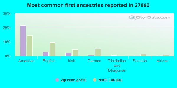 Most common first ancestries reported in 27890
