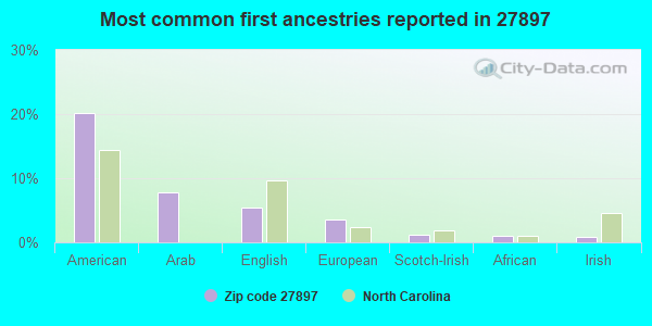 Most common first ancestries reported in 27897