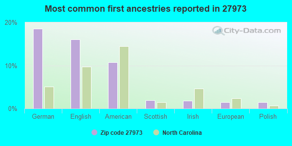 Most common first ancestries reported in 27973