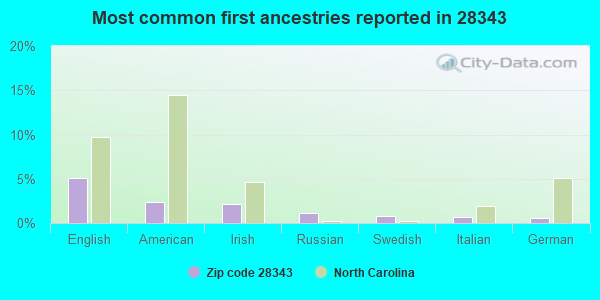 Most common first ancestries reported in 28343