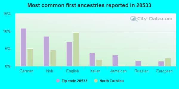 Most common first ancestries reported in 28533