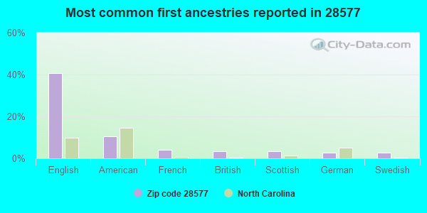 Most common first ancestries reported in 28577