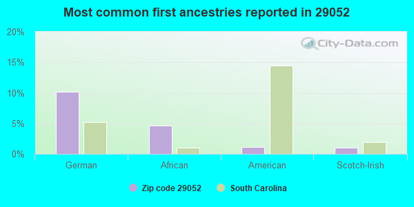 Most common first ancestries reported in 29052