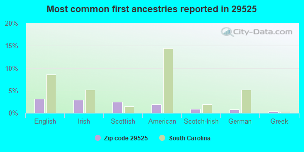 Most common first ancestries reported in 29525