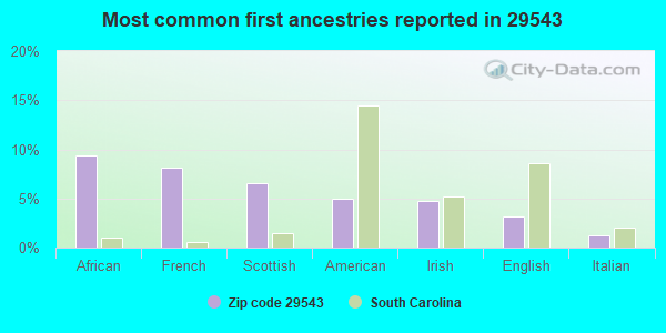 Most common first ancestries reported in 29543