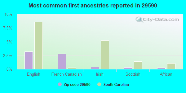 Most common first ancestries reported in 29590