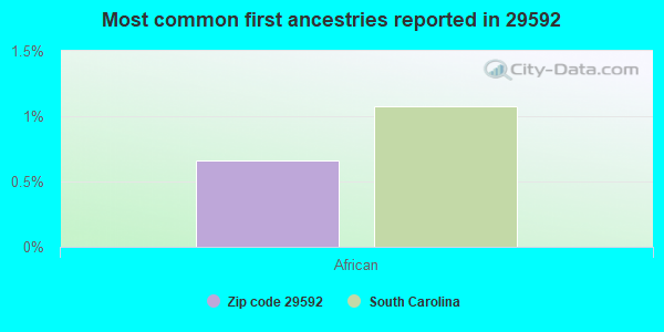 Most common first ancestries reported in 29592