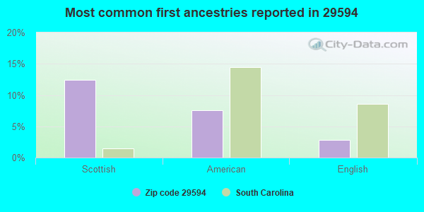 Most common first ancestries reported in 29594