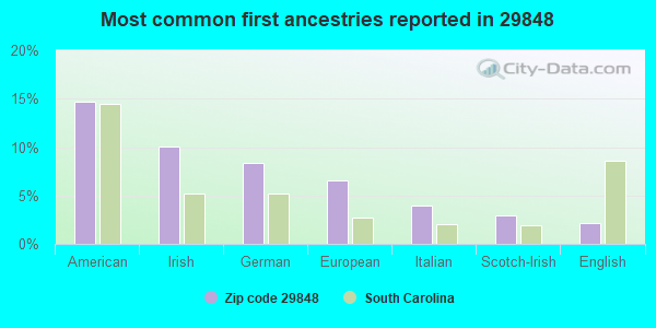 Most common first ancestries reported in 29848