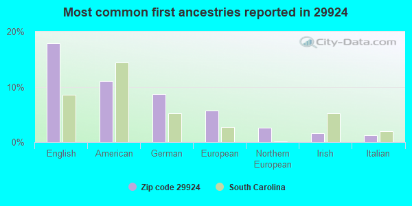 Most common first ancestries reported in 29924