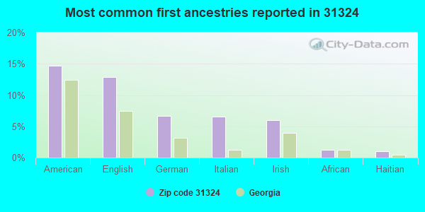 Most common first ancestries reported in 31324