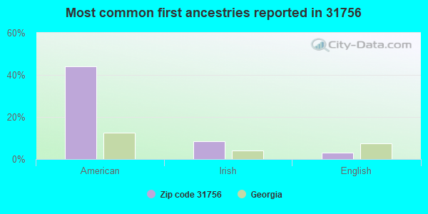 Most common first ancestries reported in 31756