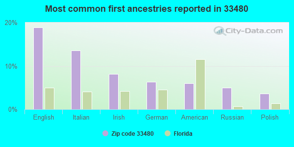 Most common first ancestries reported in 33480