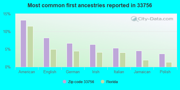 Most common first ancestries reported in 33756