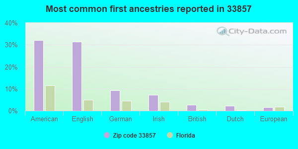 Most common first ancestries reported in 33857