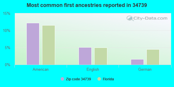 Most common first ancestries reported in 34739