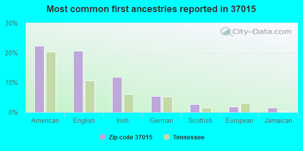 Most common first ancestries reported in 37015