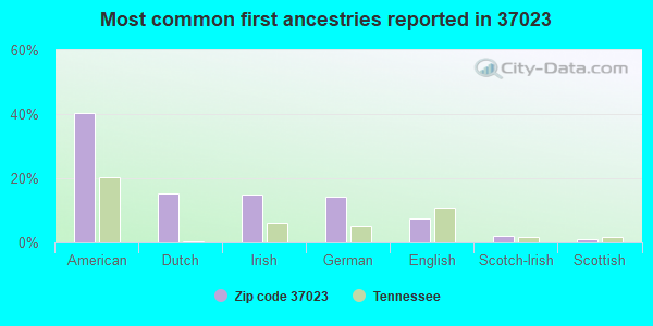 Most common first ancestries reported in 37023