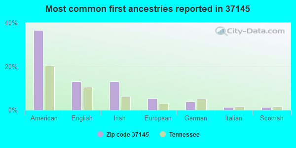 Most common first ancestries reported in 37145