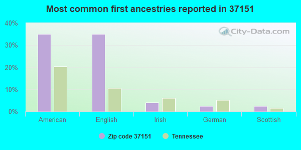 Most common first ancestries reported in 37151