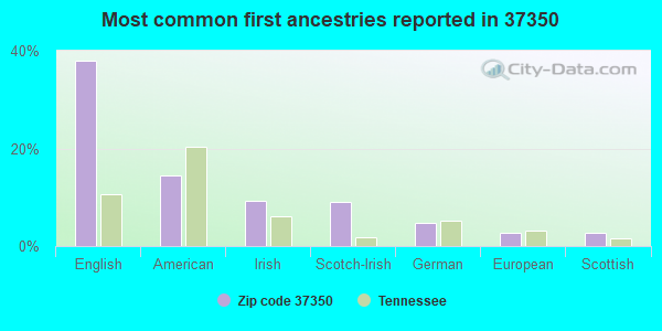 Most common first ancestries reported in 37350