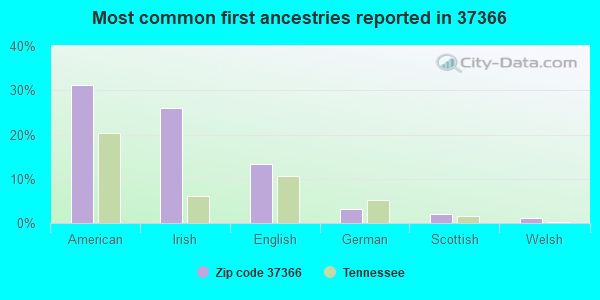Most common first ancestries reported in 37366