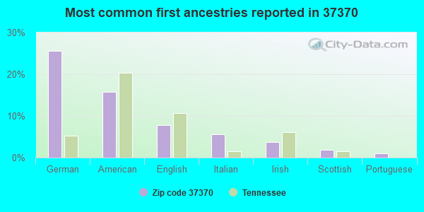 Most common first ancestries reported in 37370