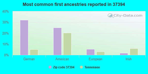 Most common first ancestries reported in 37394