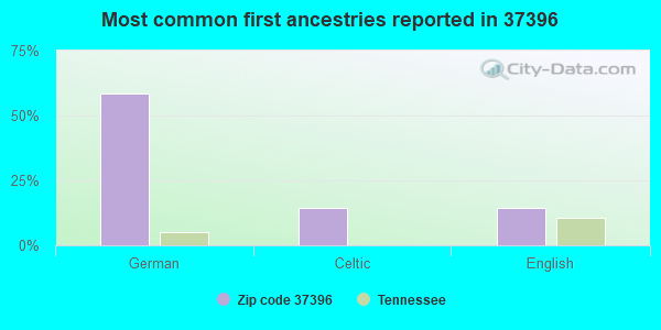 Most common first ancestries reported in 37396