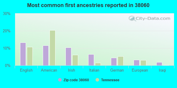 Most common first ancestries reported in 38060