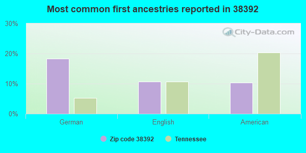 Most common first ancestries reported in 38392