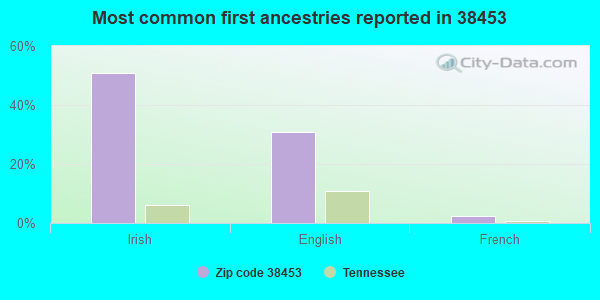 Most common first ancestries reported in 38453