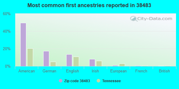 Most common first ancestries reported in 38483