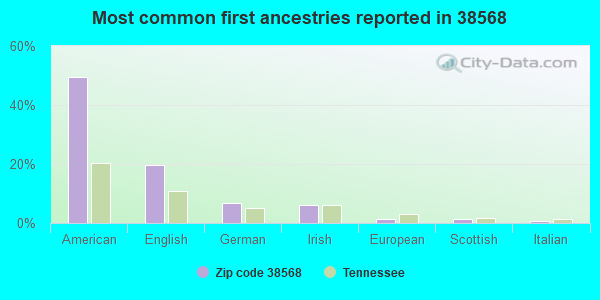 Most common first ancestries reported in 38568