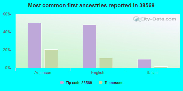 Most common first ancestries reported in 38569