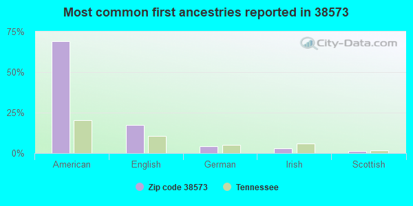 Most common first ancestries reported in 38573