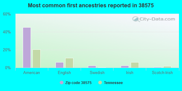 Most common first ancestries reported in 38575