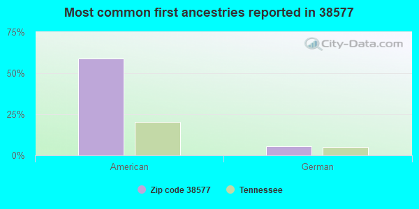Most common first ancestries reported in 38577