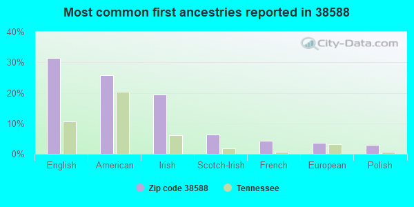Most common first ancestries reported in 38588