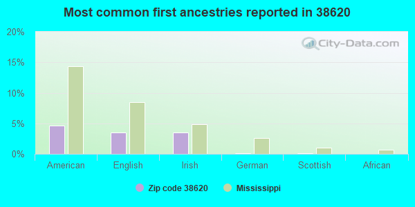 Most common first ancestries reported in 38620