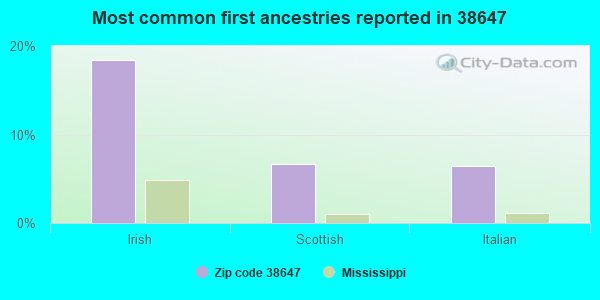 Most common first ancestries reported in 38647