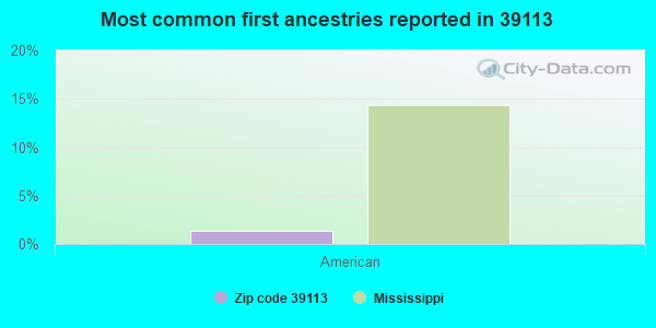 Most common first ancestries reported in 39113