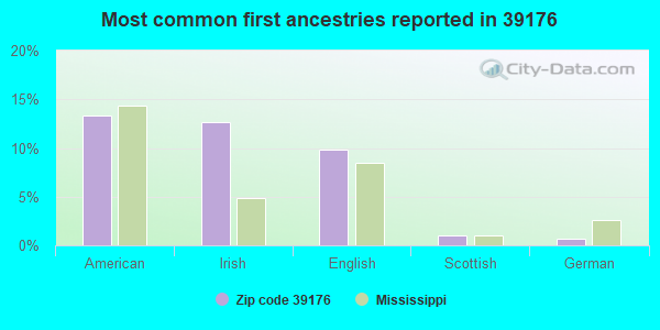 Most common first ancestries reported in 39176