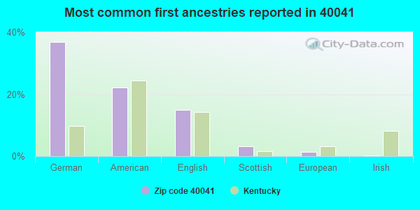 Most common first ancestries reported in 40041