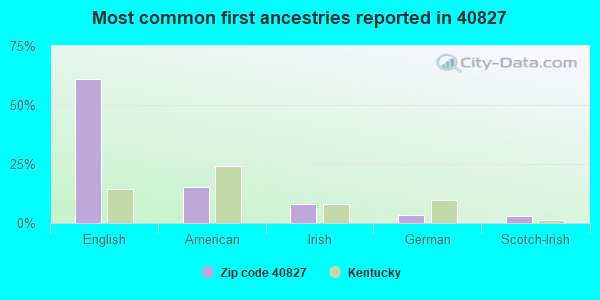 Most common first ancestries reported in 40827
