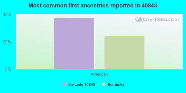 Most common first ancestries reported in 40843